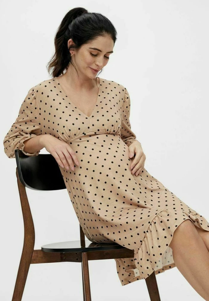 MAMALICIOUS Robe De Jour - Beige Mottled Beige – Image 6