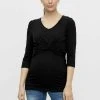 MAMALICIOUS T-shirt à Manches Longues - Black