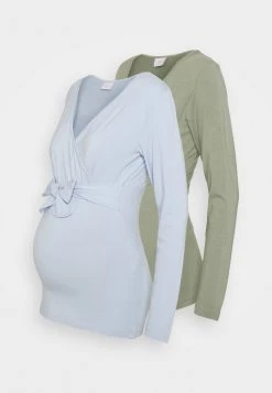 MAMALICIOUS CHARLIE TESS 2er Pack - T-shirt à Manches Longues - Kentucky Blue