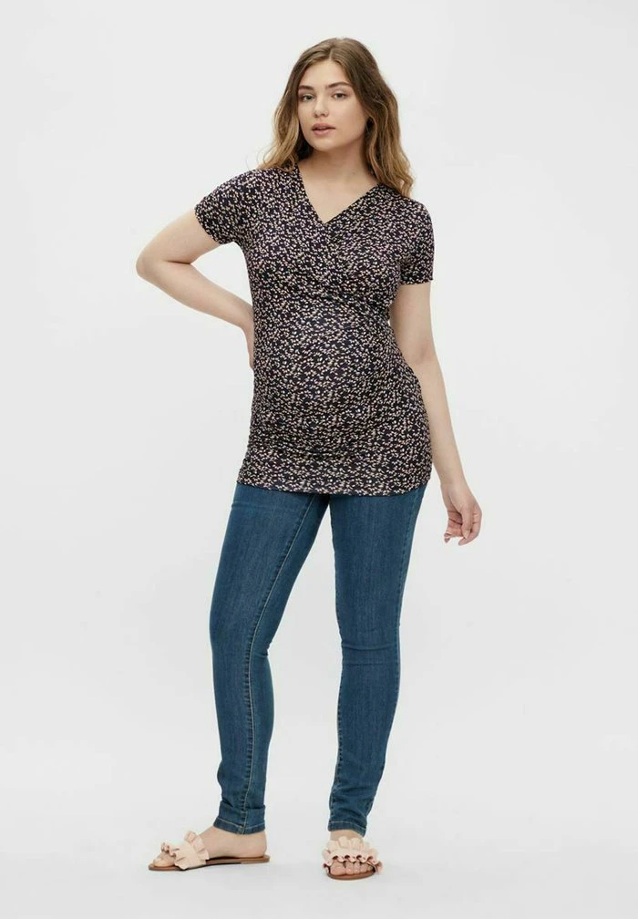 MAMALICIOUS T-shirt Imprimé - Navy Blazer – Image 2