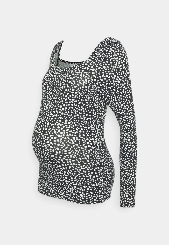 MAMALICIOUS MLTINE SQUARE DOT - T-shirt à Manches Longues - Black – Image 5