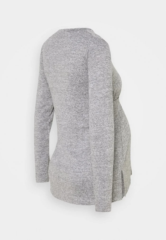 MAMALICIOUS MLILA - T-shirt à Manches Longues - Medium Grey Melange – Image 2