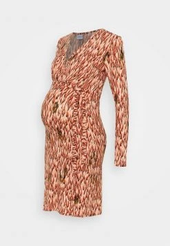 MAMALICIOUS MLJACINDA TESS DRESS - Robe Fourreau - Parchment/auburn/muted Clay