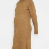 MAMALICIOUS SUNN HIGH NECK DRESS - Robe Pull - Indian Tan