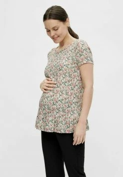 MAMALICIOUS MLLILLI - T-shirt Imprimé - Black, Taupe