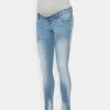 MAMALICIOUS MLBIRDIE NEW HIGH BACK - Jeans Skinny - Light Blue Denim
