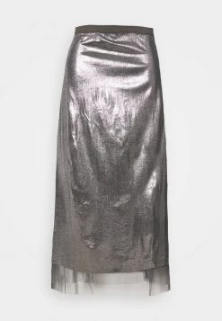 MAMALICIOUS MLMANDY MIDI SKIRT - Jupe Longue - Silver
