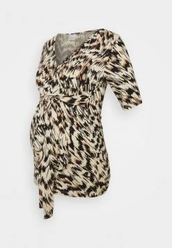 MAMALICIOUS MLGINGER TESS - T-shirt à Manches Longues - Ecru/sandstone/black