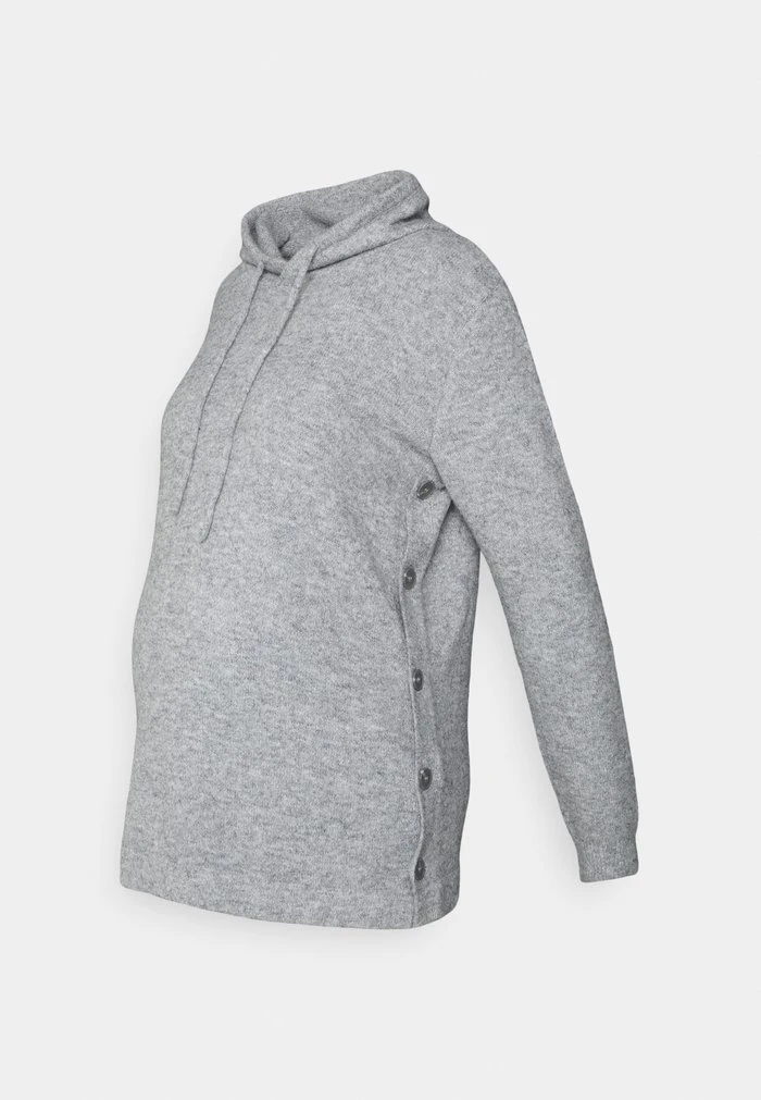 MAMALICIOUS MLYAMILLA HOOD - Pullover - Medium Grey Melange – Image 4