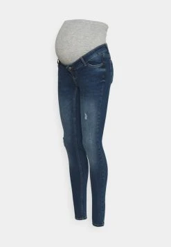 MAMALICIOUS MLHAMPSHIRE DESTROYED - Jean Slim - Dark Blue Denim