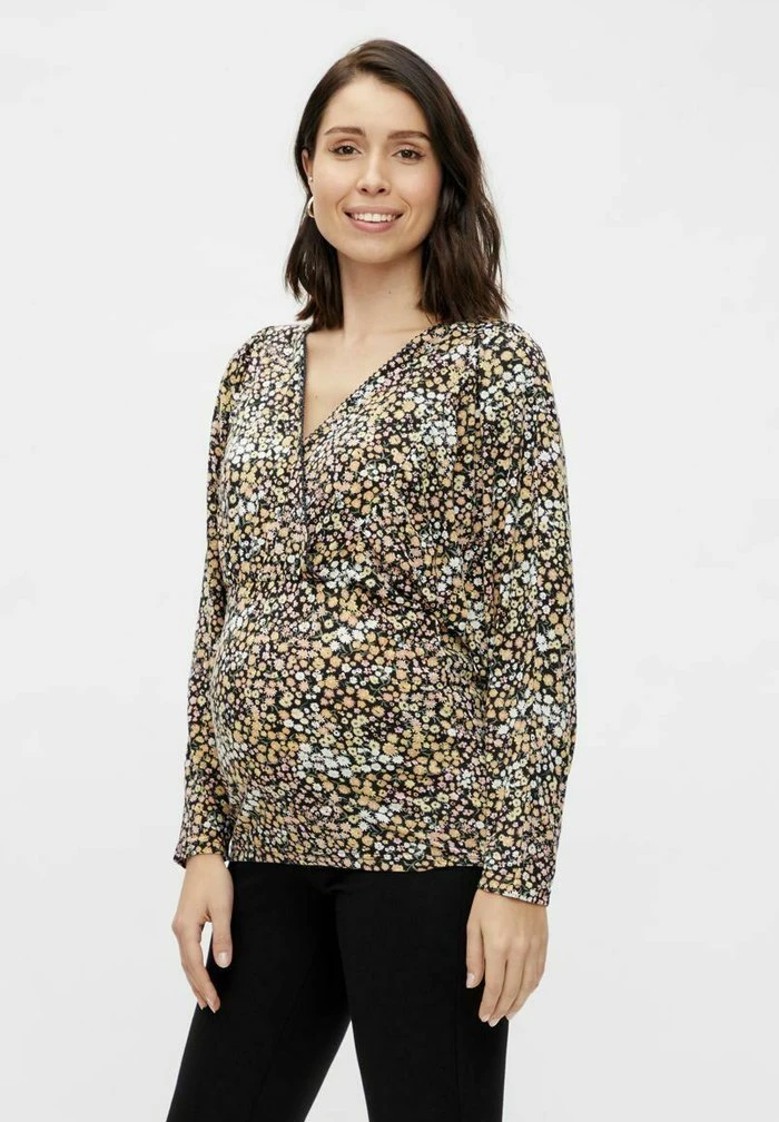 MAMALICIOUS T-shirt à Manches Longues - India Ink