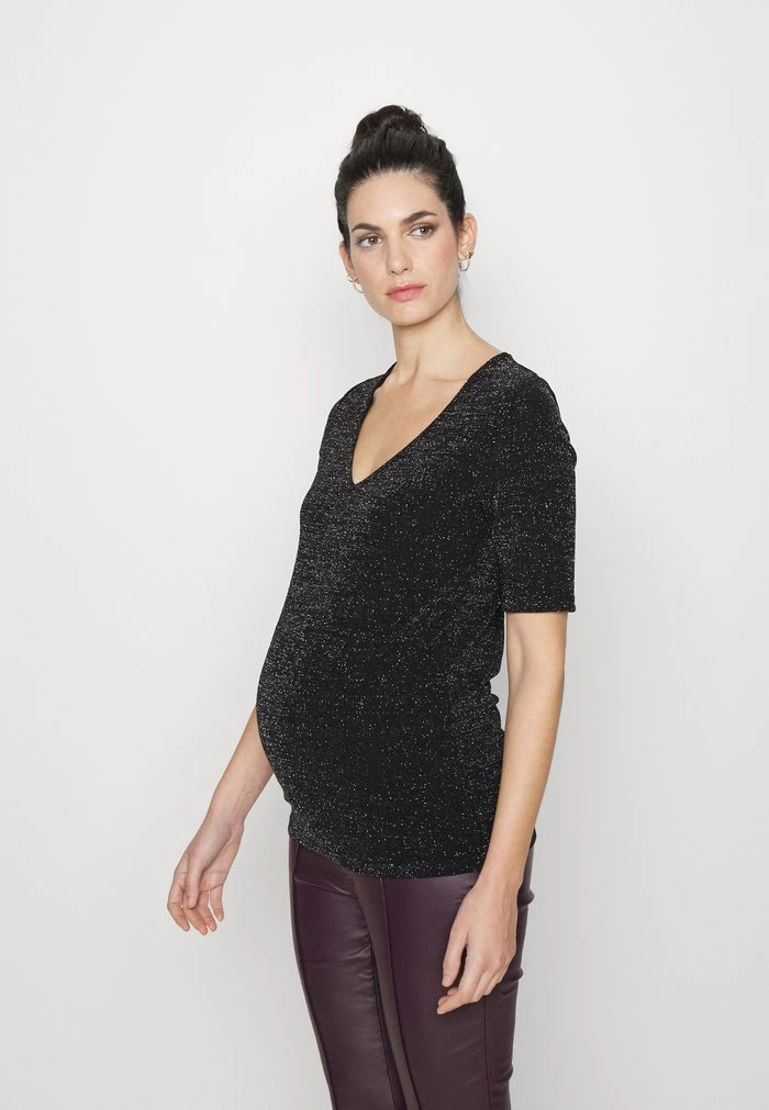 MAMALICIOUS MLGLITTERY - T-shirt Basique - Black