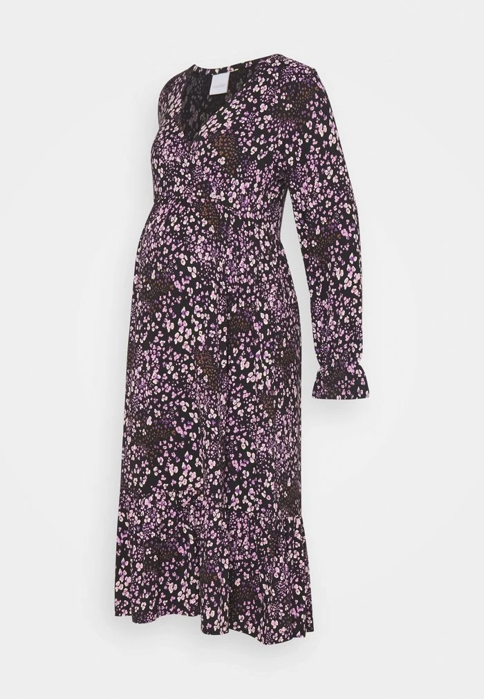 MAMALICIOUS NURSING DRESS - Robe En Jersey - Black/purple