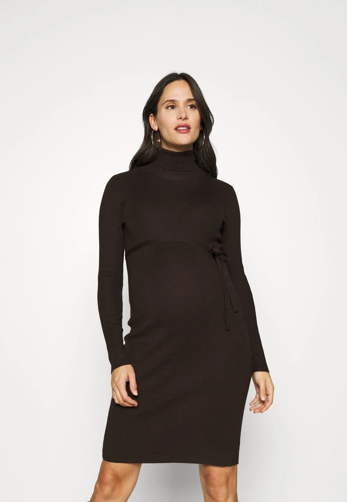 MAMALICIOUS MLJACINA ROLLNECK DRESS - Robe Pull - Coffee Bean