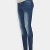 MAMALICIOUS MLFLORIDA SHORT BUMPBAND - Jean Slim - Dark Blue Denim/washed