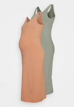 MAMALICIOUS Robe En Jersey - Mocha Mousse