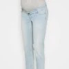 MAMALICIOUS MLBELLE CROPPED - Jean Droit - Blue Denim
