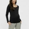 MAMALICIOUS T-shirt à Manches Longues - Black