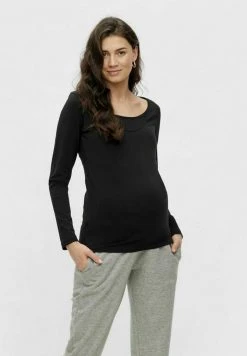 MAMALICIOUS T-shirt à Manches Longues - Black