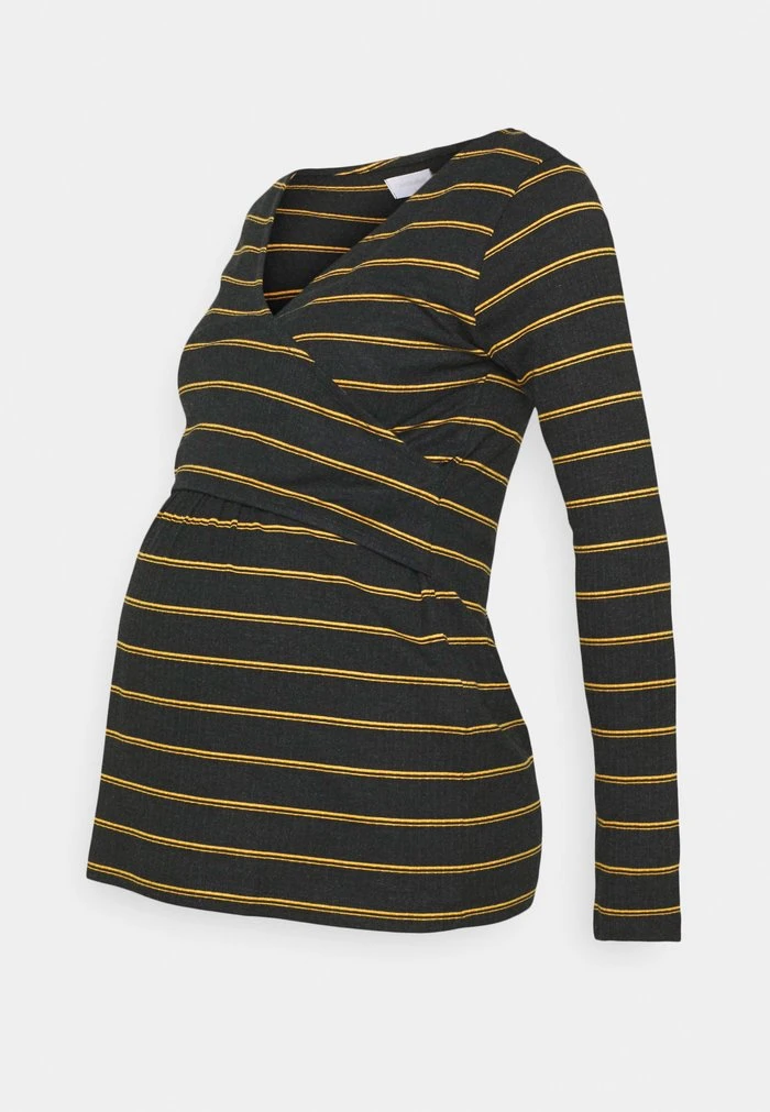 MAMALICIOUS NURSING - T-shirt à Manches Longues - Dark Grey Melange/autumn Blaze – Image 5