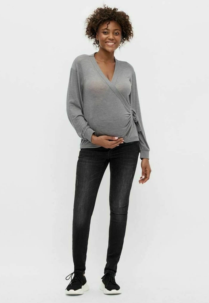 MAMALICIOUS Gilet - Medium Grey Melange – Image 2