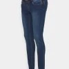MAMALICIOUS MLESSEX - Jean Slim - Dark Blue Denim