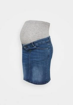 MAMALICIOUS MLSAVANNA ORGANIC SKIRT - Minijupe - Light Blue Denim