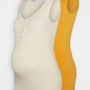 MAMALICIOUS MLMAPLE LIA TANK TOP 2 PACK - Débardeur - Amber Gold/ecru