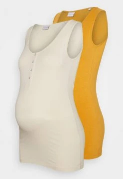 MAMALICIOUS MLMAPLE LIA TANK TOP 2 PACK - Débardeur - Amber Gold/ecru