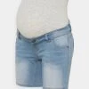 MAMALICIOUS MLFIFTY - Short En Jean - Light Blue Denim