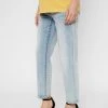 MAMALICIOUS UMSTANDSJEANS CROPPED MOM FIT - Jean Droit - Light Blue Denim