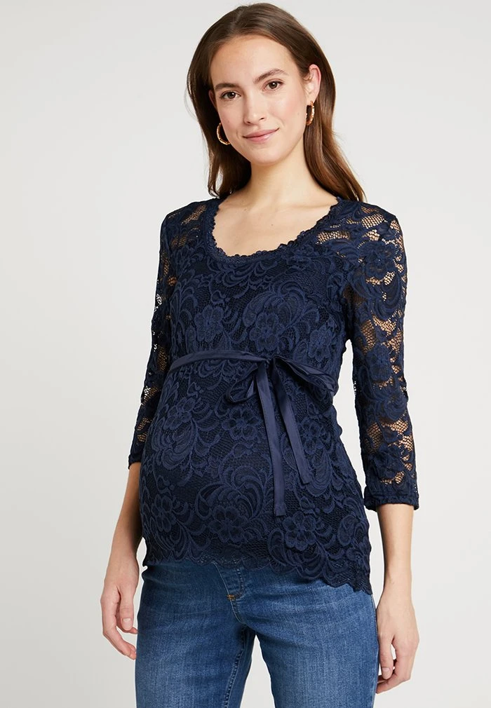 MAMALICIOUS T-shirt à Manches Longues - Navy Blazer