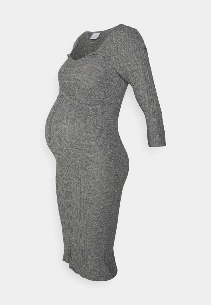 MAMALICIOUS MLSTEFANIE DRESS - Robe Pull - Medium Grey Melange – Image 5