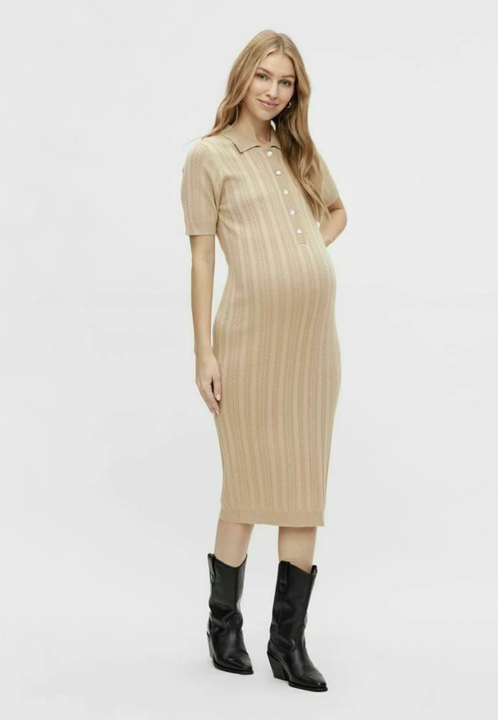 MAMALICIOUS 2-IN-1 UMSTANDS MLBREE - Robe Pull - Oatmeal – Image 2