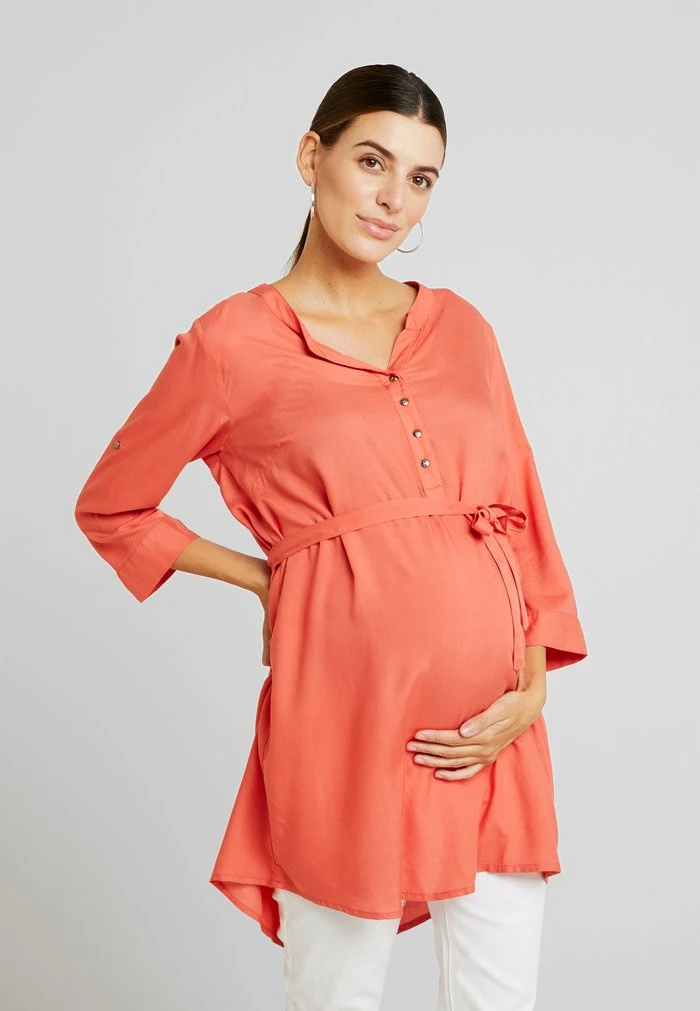 MAMALICIOUS MLMERCY - Robe En Jersey - Spiced Coral