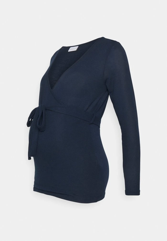 MAMALICIOUS MLLIE WRAP - T-shirt à Manches Longues - Navy Blazer – Image 5