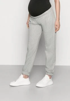 MAMALICIOUS MLNICOLE PANTS - Pantalon De Survêtement - Light Grey Melange/white