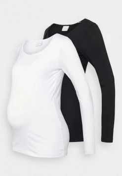 MAMALICIOUS MLEMMA NELL 2 PACK - T-shirt à Manches Longues - Black/optical White