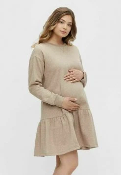 MAMALICIOUS Robe En Jersey - Silver Mink