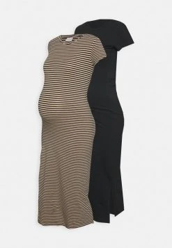MAMALICIOUS MLSIA MIX CAP DRESS 2PACK - Robe En Jersey - Black