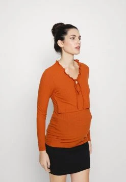 MAMALICIOUS NURSING MLLEDA JUNE - T-shirt à Manches Longues - Umber
