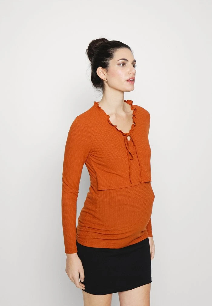 MAMALICIOUS NURSING MLLEDA JUNE - T-shirt à Manches Longues - Umber